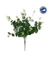 GloboStar® EUCALYPTUS 78295 Τεχνητό Φυτό Ευκάλυπτος - Μπουκέτο Διακοσμητικών Φυτών - Κλαδιών με Φύλλωμα Πράσινο - Λευκό Υ45cm